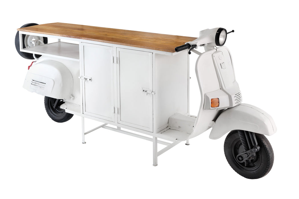 Barschrank Vespa 250cm Mangoholz weiß
