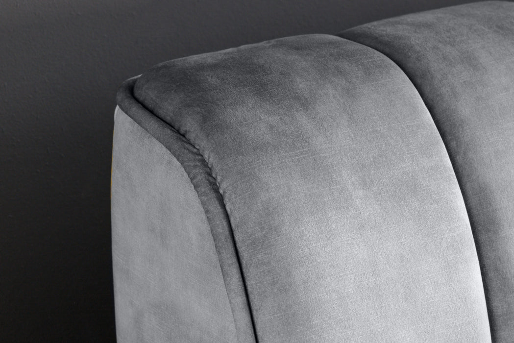 Bett Manhattan 180x200cm grau Samt