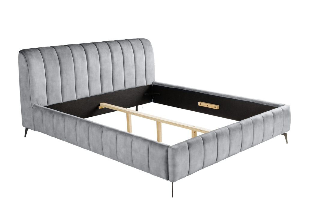 Bett Manhattan 180x200cm grau Samt