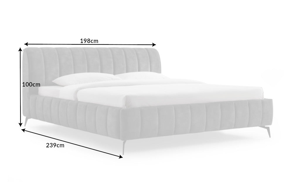Bett Manhattan 180x200cm grau Samt