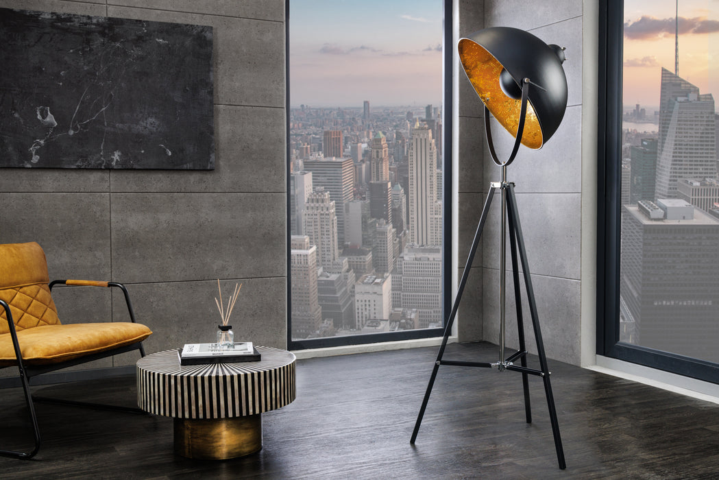 Stehleuchte Regie 160cm schwarz gold