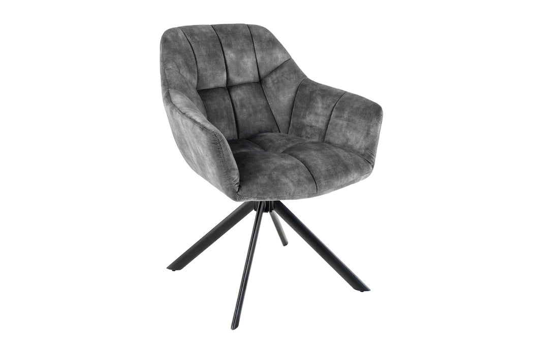 Stuhl Monarch Samt grau drehbar