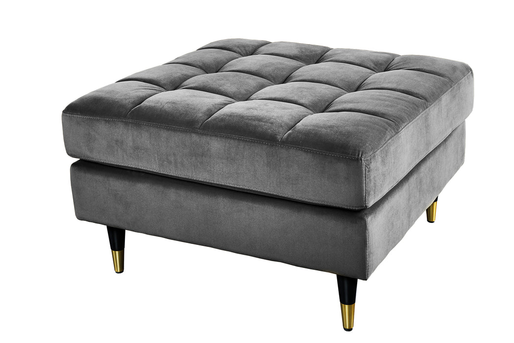 Hocker Plush Velvet 80cm grau Samt