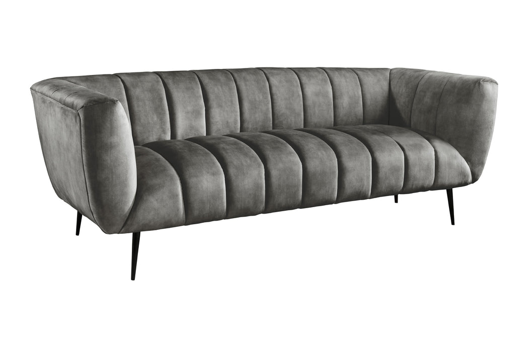 Sofa Elegance 225cm Samt grau schwarz