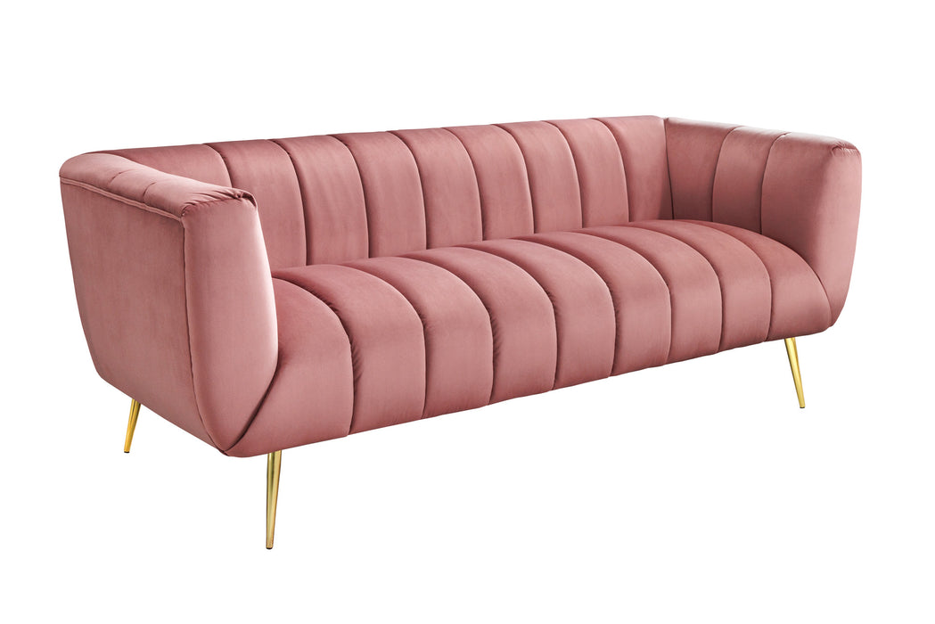 Sofa Elegance 225cm Samt Altrosa Gold