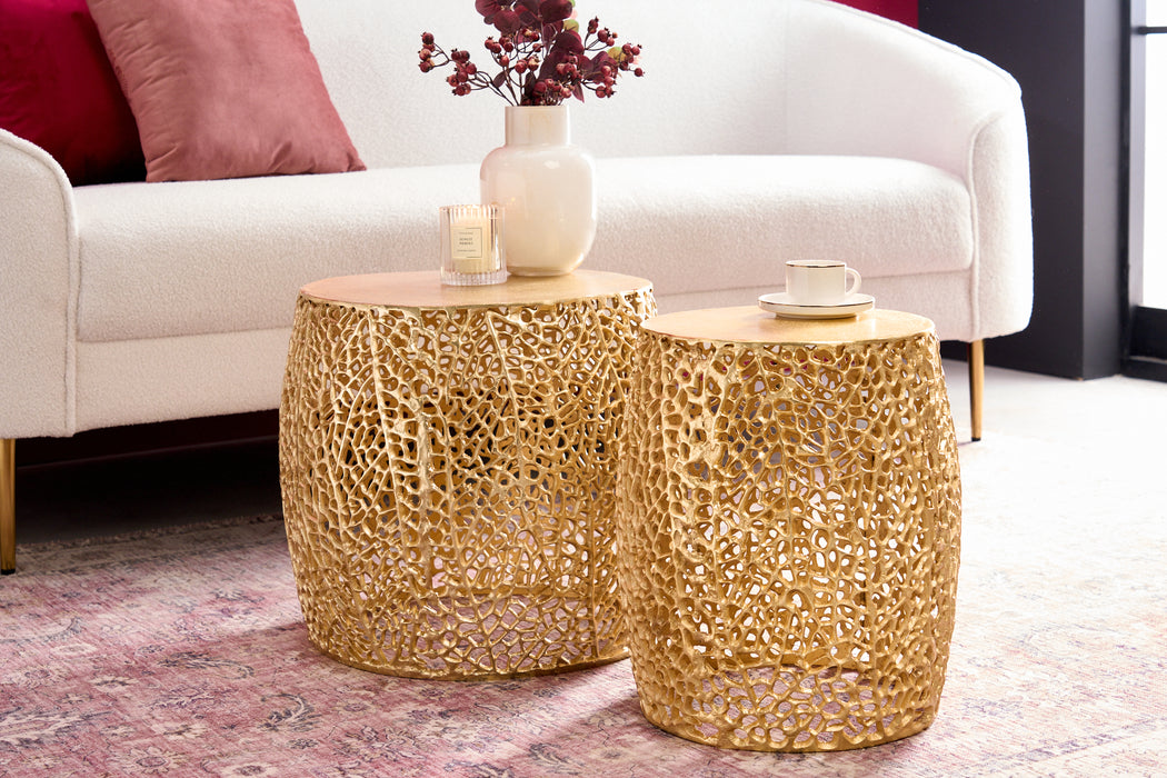 Couchtisch Petal 2er Set 40cm gold
