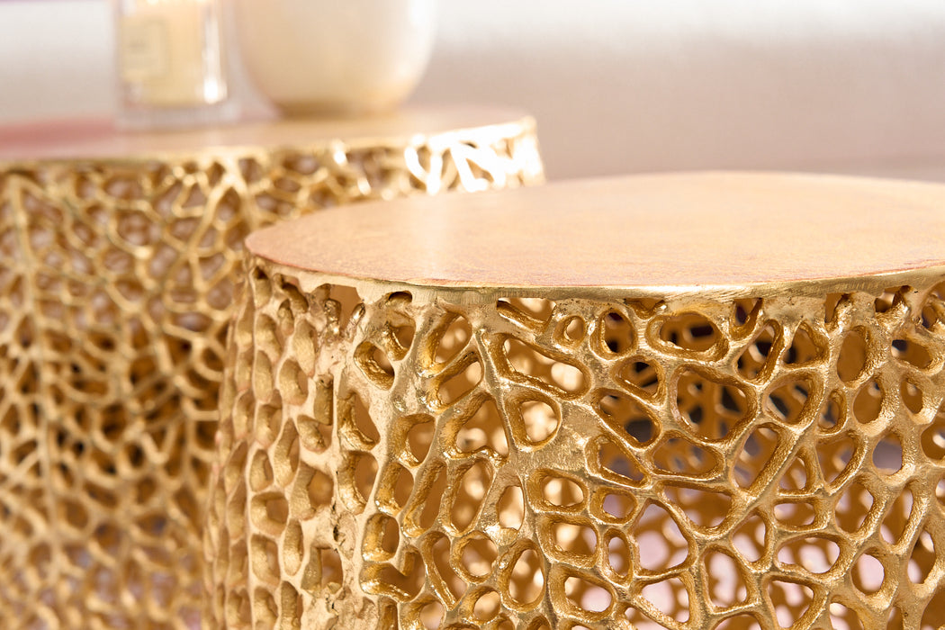 Couchtisch Petal 2er Set 40cm gold