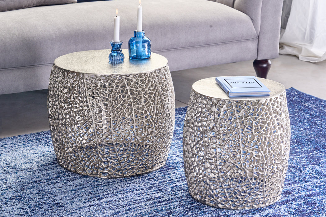 Couchtisch Petal 2er Set 40cm silber