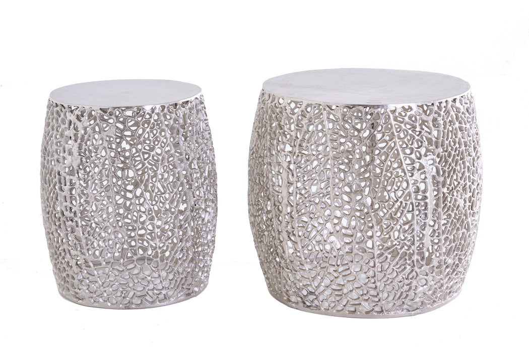 Couchtisch Petal 2er Set 40cm silber