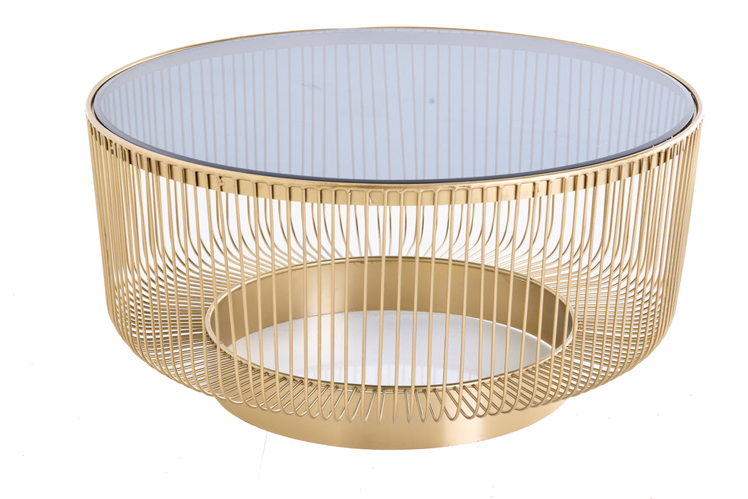 Couchtisch Variant 80cm gold Schwarzglas