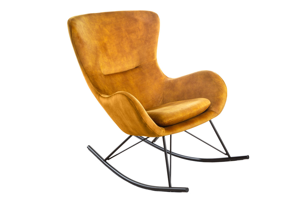 Schaukelstuhl Nordica Swing senfgelb Samt