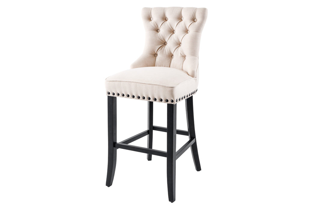 Barstuhl Fortress Strukturstoff beige schwarz