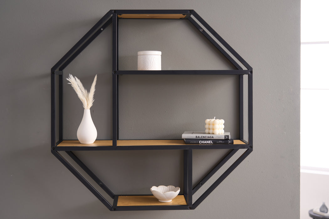 Wandregal Sleek Line 75cm Wildeiche schwarz
