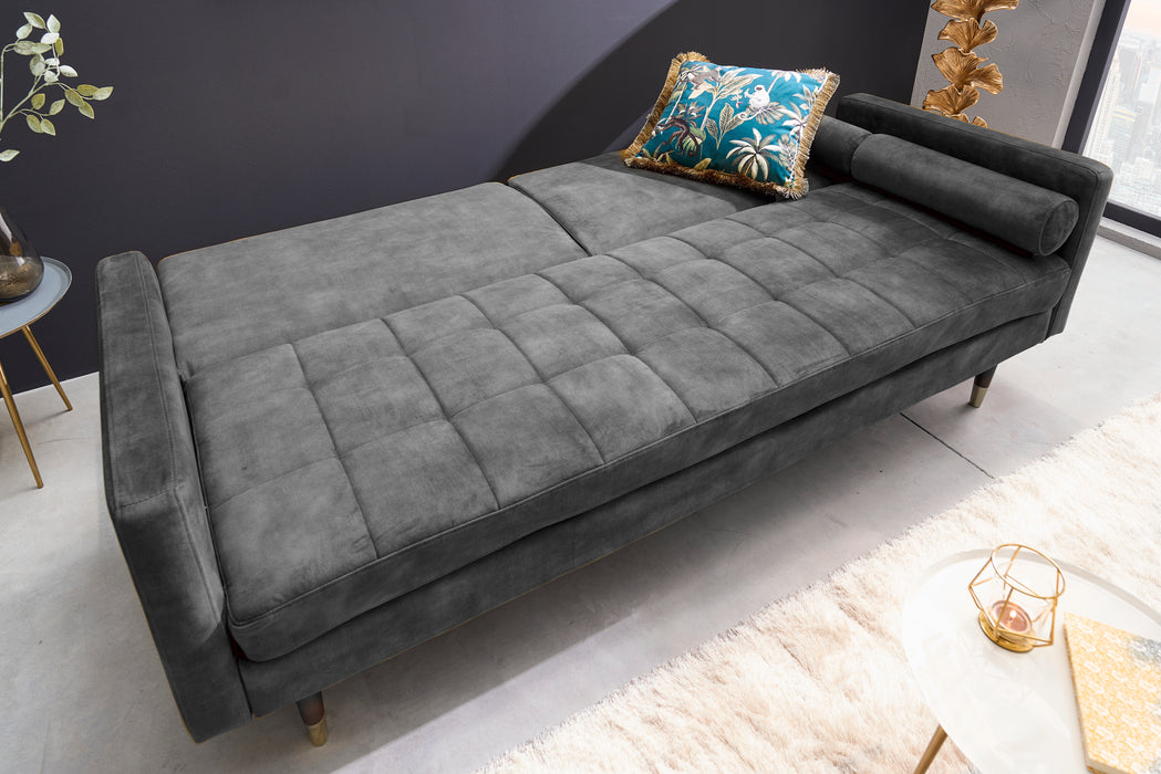 Schlafsofa Fashion 195cm grau Microvelour