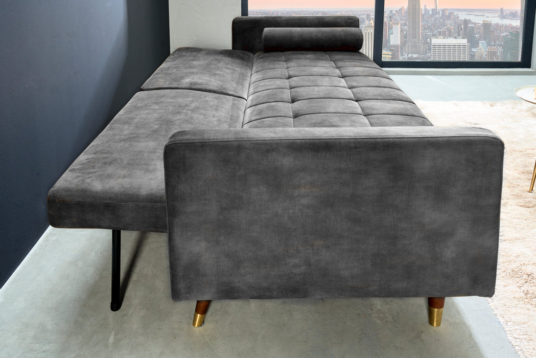 Schlafsofa Fashion 195cm grau Microvelour