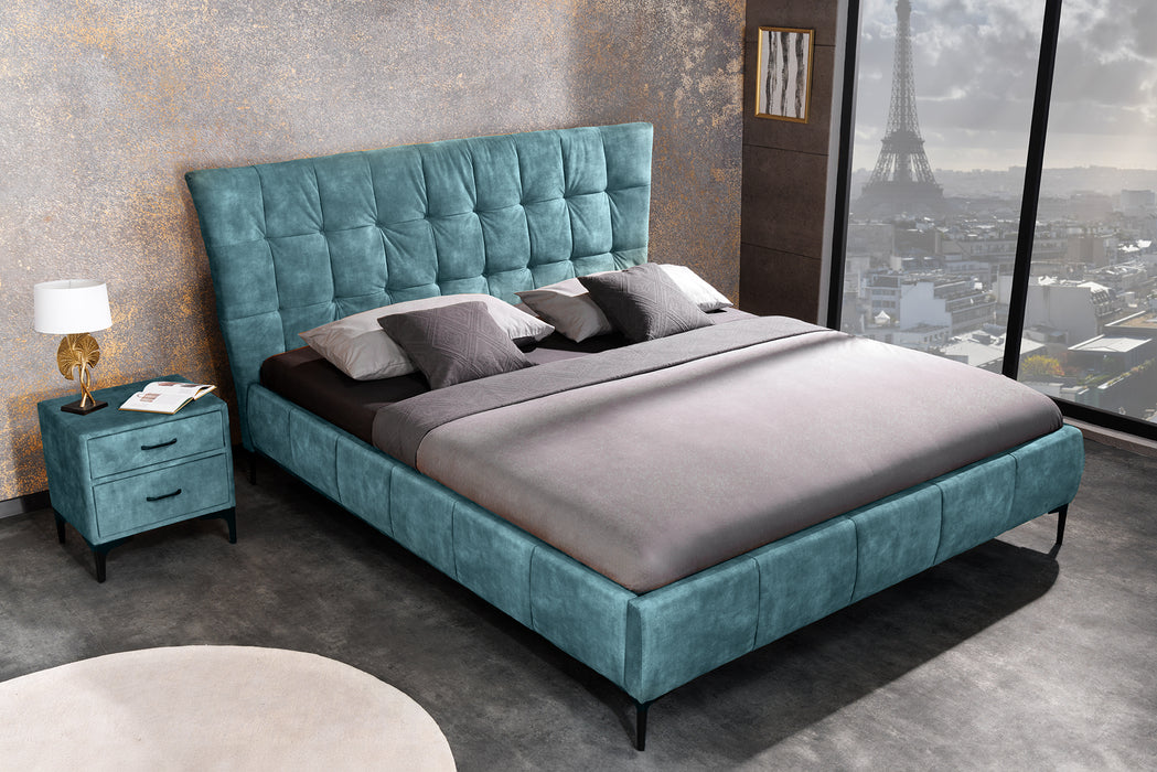 Bett Miami 180x200cm petrol Samt