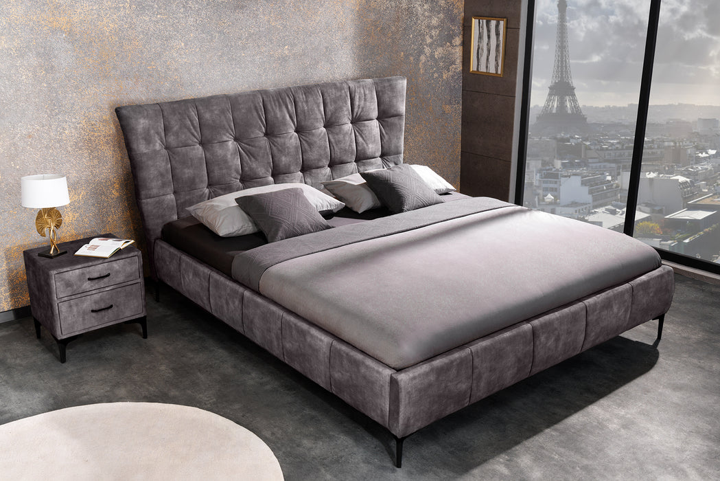 Bett Miami 180x200cm dunkelgrau Samt