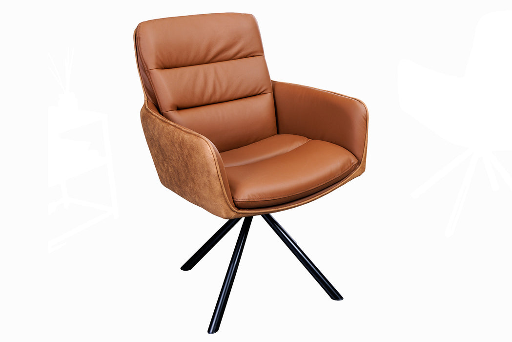 Stuhl Grand Henry Leder cognac Armlehne