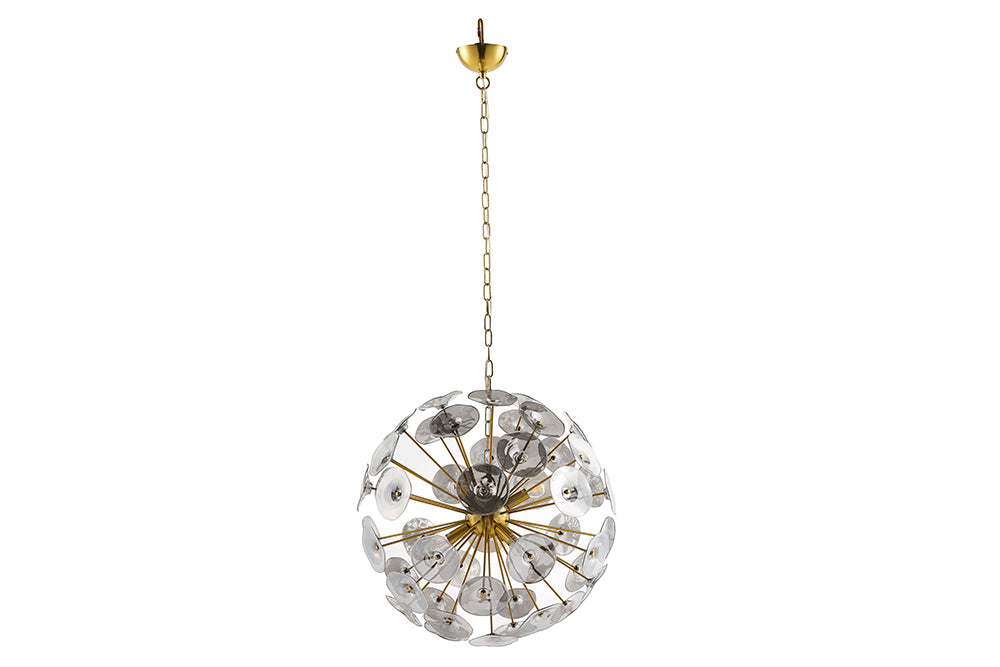 Hängeleuchte Blüten - gold Glas