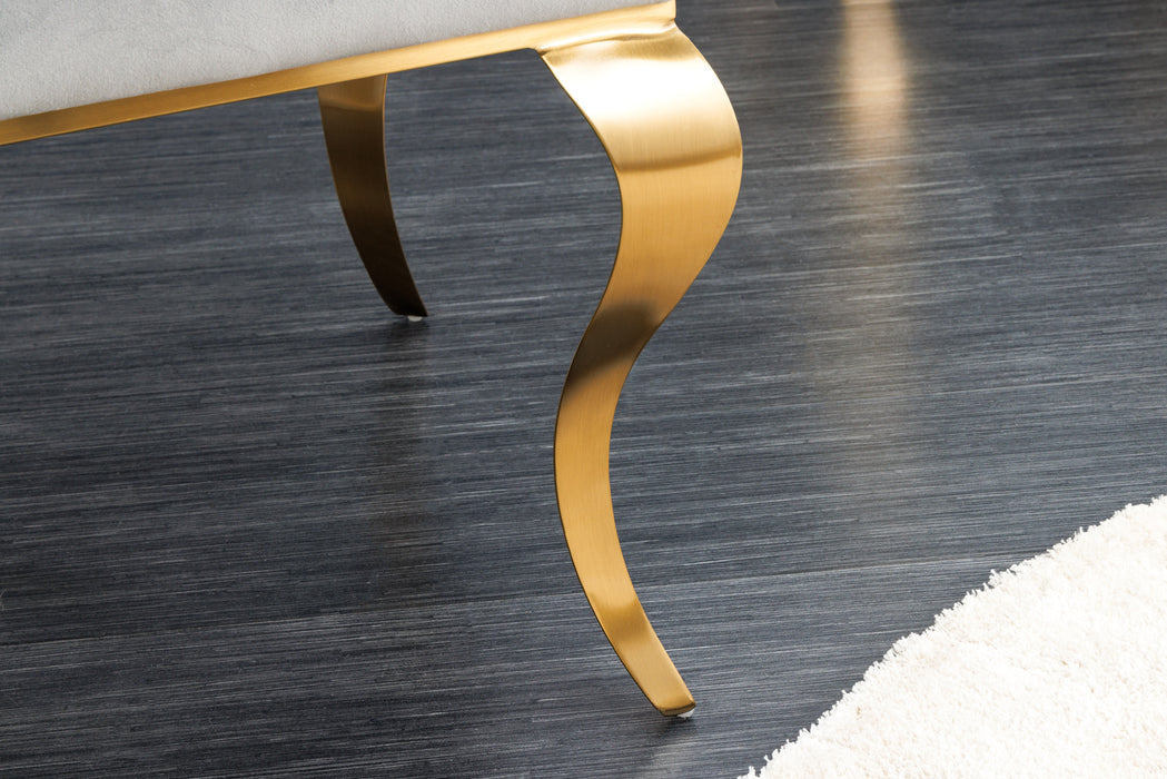 Stuhl Barock grauer Samt gold