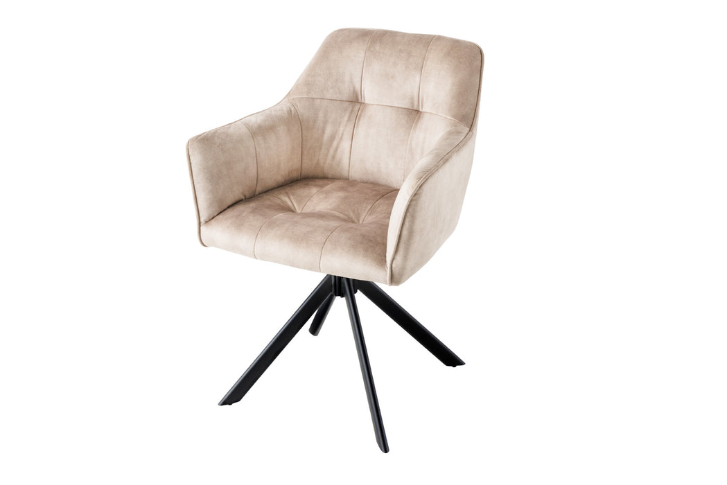 Stuhl Penthouse champagner Samt drehbar