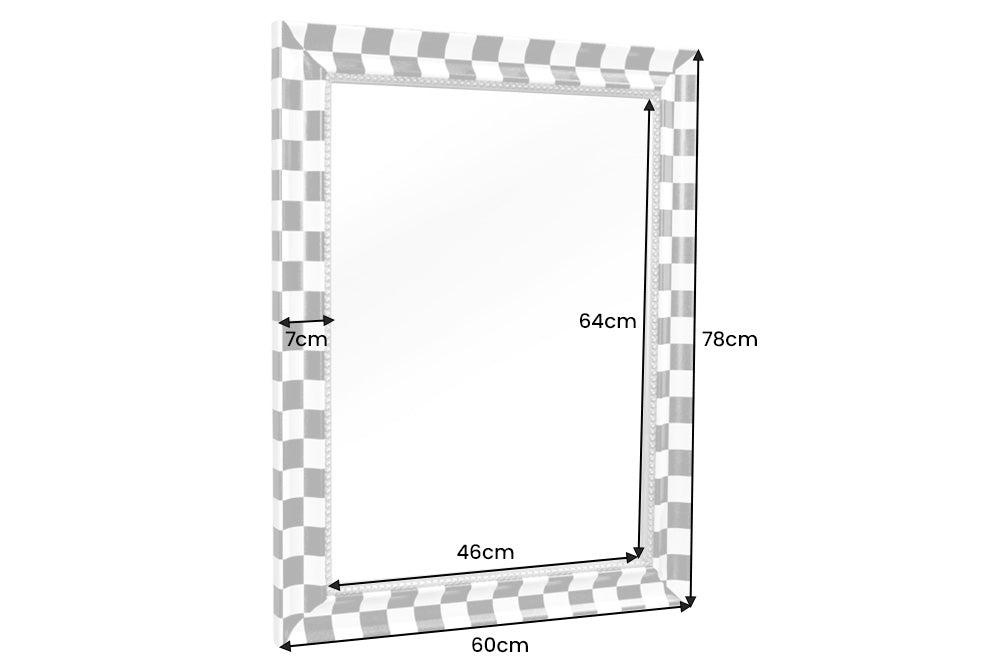 Wandspiegel Chess 80cm Schwarz Weiss Gold