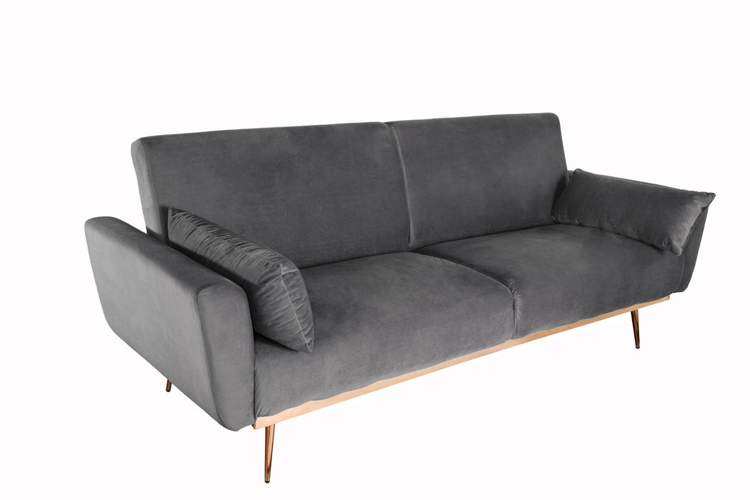 Schlafsofa Eleganza 210cm grau Samt