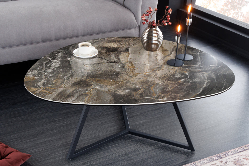 Couchtisch Fantastic 90cm taupe Keramik Marmor