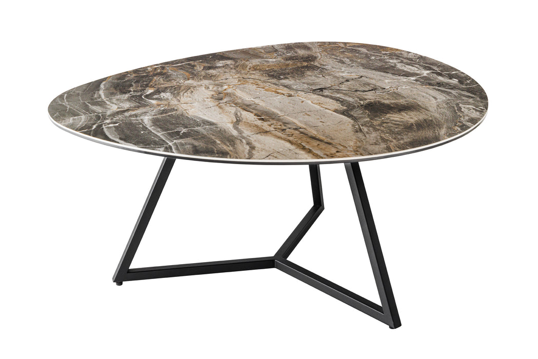 Couchtisch Fantastic 90cm taupe Keramik Marmor