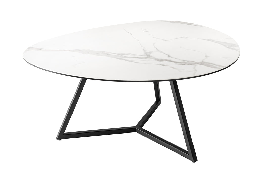 Couchtisch Fantastic 90cm weiß Keramik Marmor