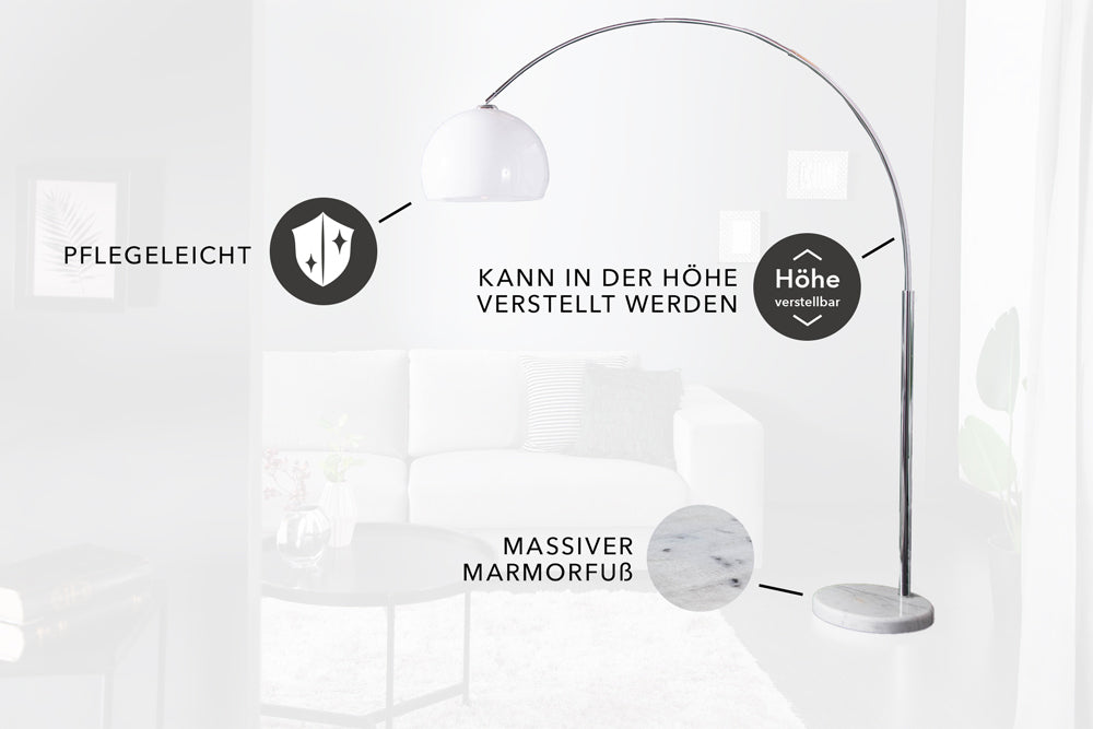 Stehleuchte Moon weiss 175-205cm