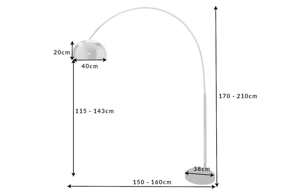 Stehleuchte Moon chrom 170-205cm