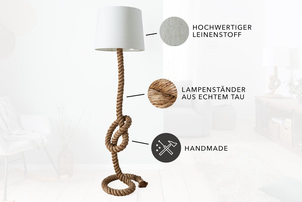 Stehleuchte Pirat 160cm m. echtem Tau