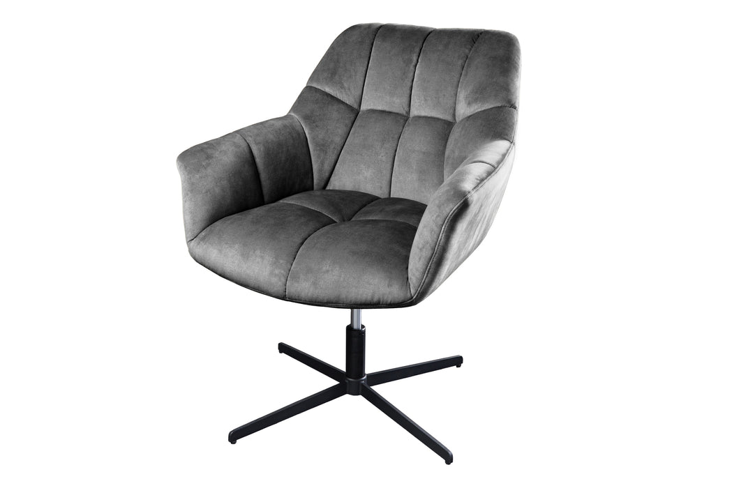 Sessel Monarch 80-90cm Samt grau drehbar