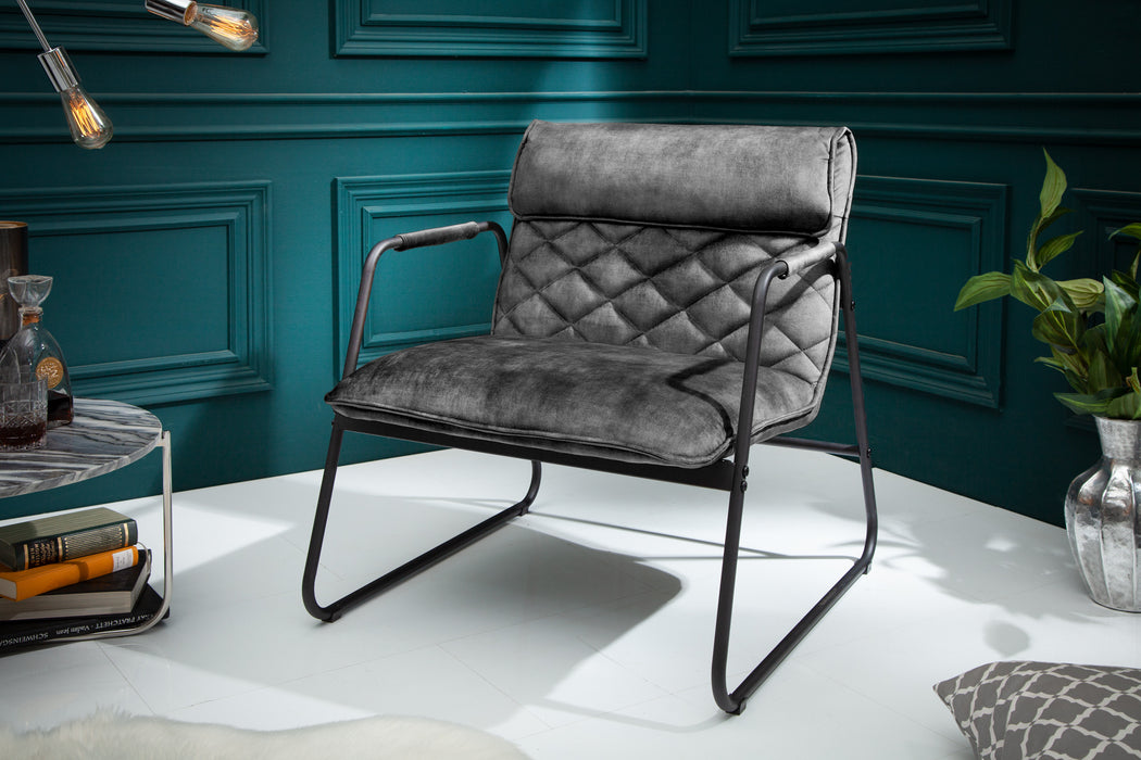 Sessel Stallion Lounger Samt grau