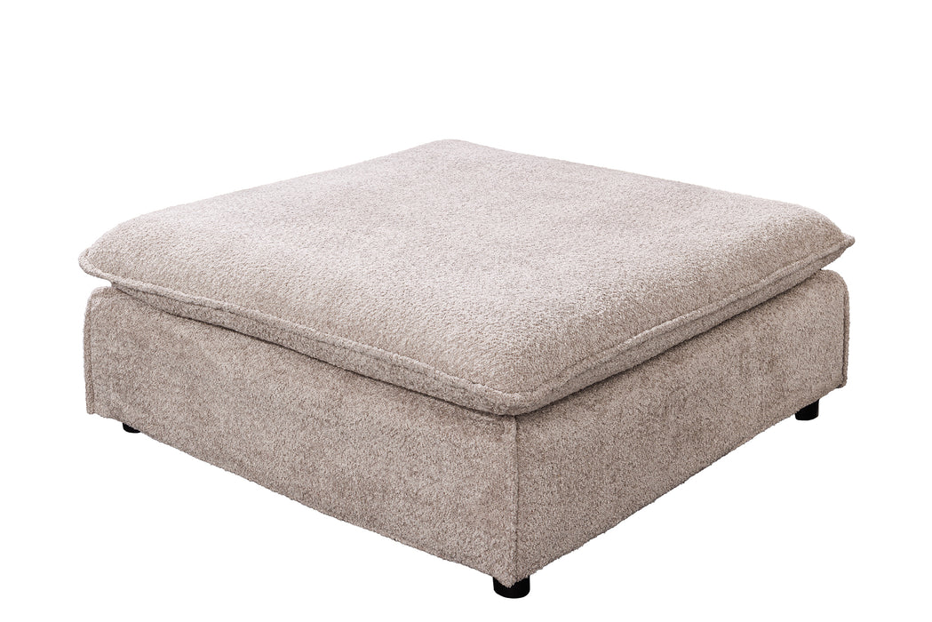 Hocker Clouds 100cm champagner beige Teddy
