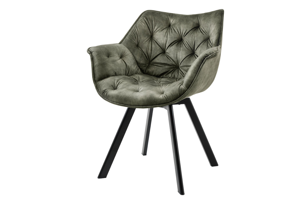 Stuhl The Nordic Comfort dunkelgrün Samt drehbar