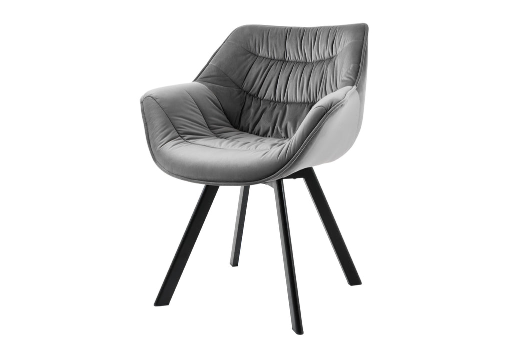 Stuhl The Nordic Comfort grau Samt drehbar