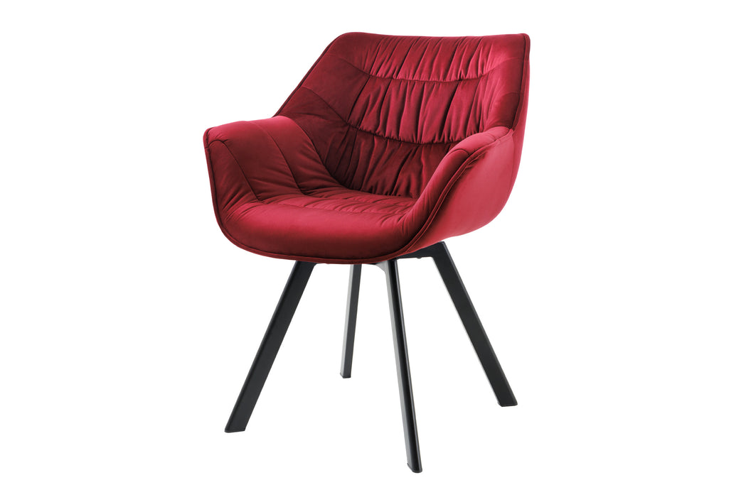 Stuhl The Nordic Comfort rot Samt drehbar
