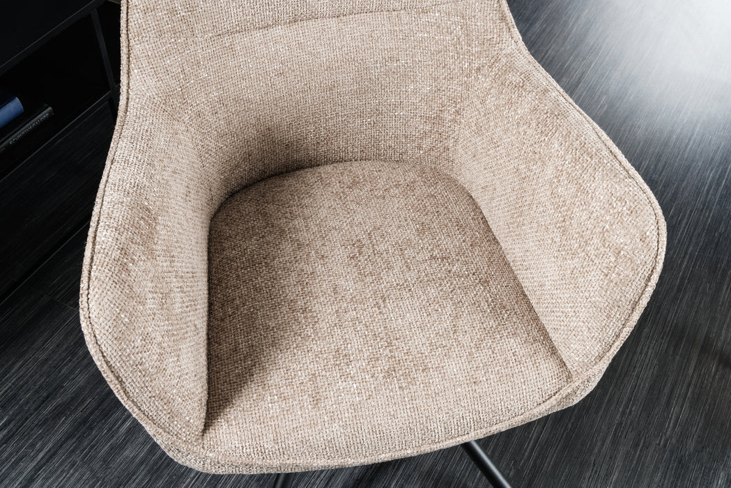 Design Stuhl Florence champagner beige drehbar