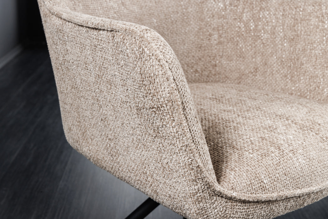 Design Stuhl Florence champagner beige drehbar