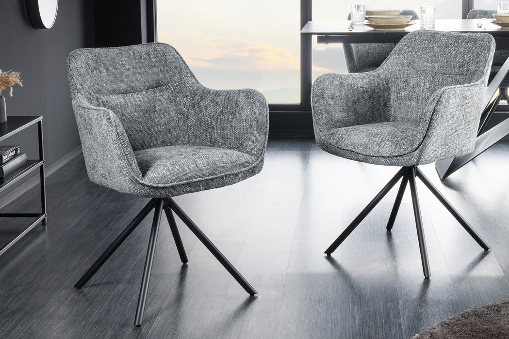Design Stuhl Florence grau drehbar