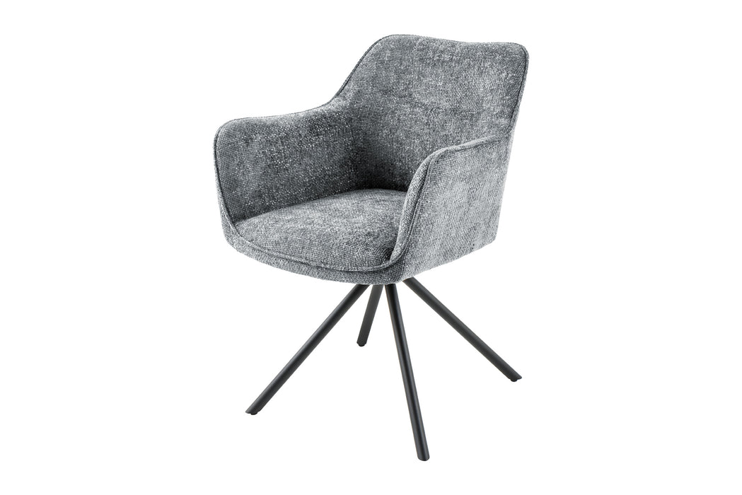 Design Stuhl Florence grau drehbar