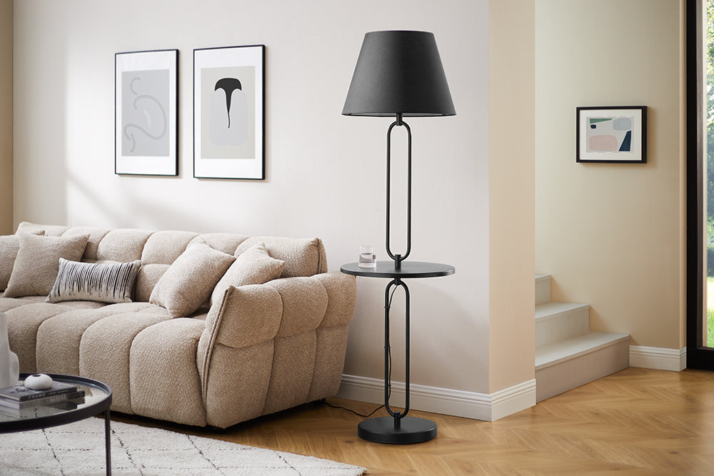 Stehleuchte Nightly 175cm Beistelltisch schwarz