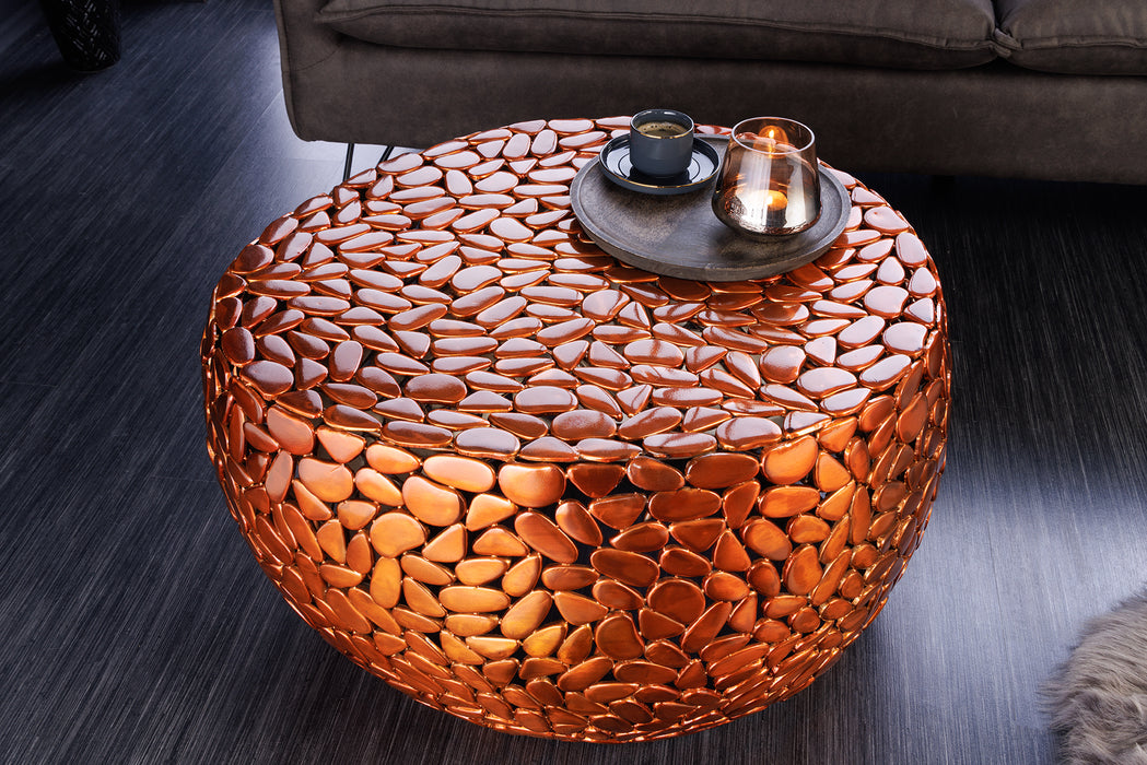 Couchtisch Rock Mosaic 72cm kupfer
