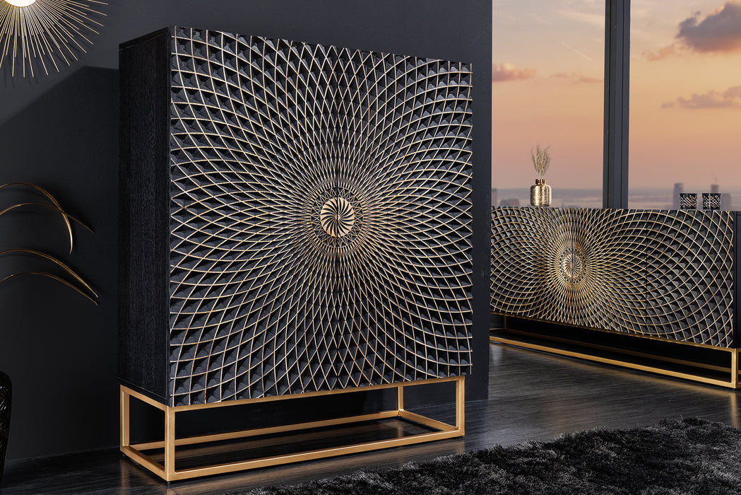 Highboard Spectre 120cm Mango schwarz