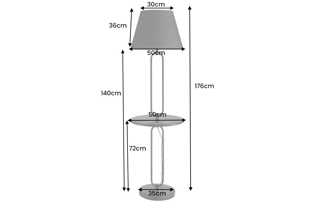 Stehleuchte Nightly 175cm Beistelltisch schwarz
