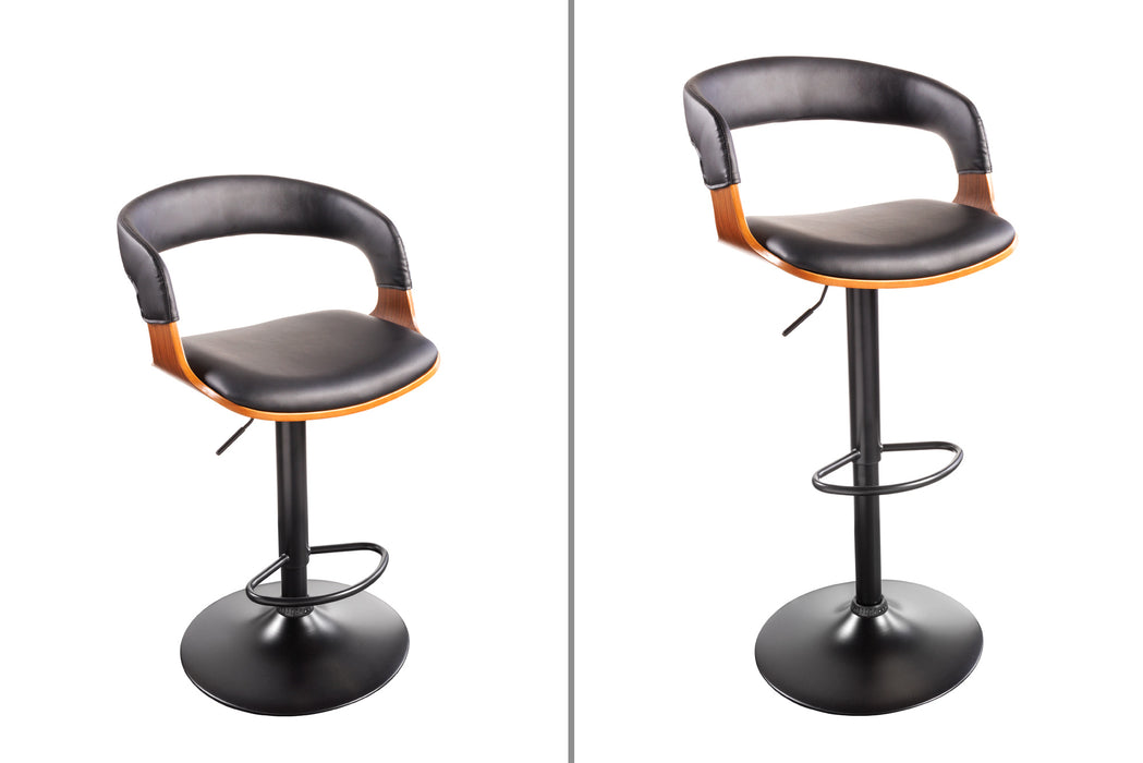 Barhocker Brooklyn Walnuss schwarz drehbar
