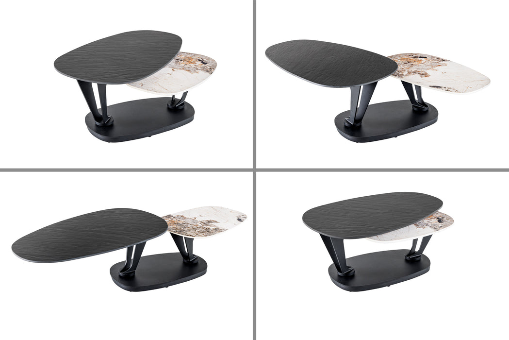 Couchtisch Flow 160cm Keramik natur drehbar