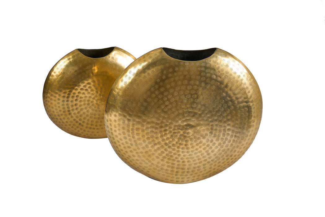 2er Set Vasen Oriental 40cm und 30cm gold